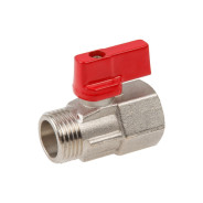Кран шаровый MINI 1/2" наружная-внутренняя резьба красная ручка  ...AV Engineering AVE13712R