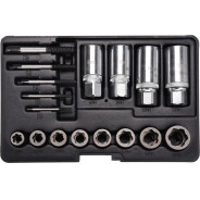 Головки для скрученных гаек 1/2" и 3/8", 6-19мм, (набор 17пр.)  ...YATO YT-06033