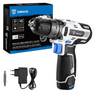 Дрель-шуруповерт аккумуляторная, 12В, 1АКБ 2,0 А/ч, 1500 об.мин, 32Нм, DEKO DKCD12V SNOW WHITE ...Deko 083-1106