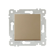 Выключатель 1-клав. (скрытый, без рамки, пруж. зажим) золото, RITA (10 A, 250 V, IP 20)  ...MUTLUSAN 2200 401 0180