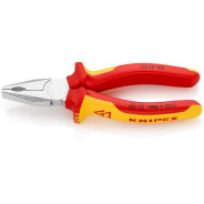 Плоскогубцы комбинированные VDE 1000V, L-160 мм, хром., 2-комп. рукоятки   ...KNIPEX 0306160
