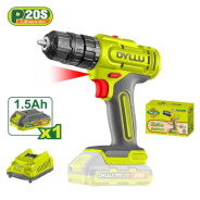 Дрель-шуруповерт аккумуляторная , 20В, 1 АКБ 1,5 А/ч, 1500 об.мин, 35Нм,   ...DYLLU DTCDP511