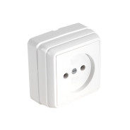 Розетка 1-ая открытая, без заземления, керамика, белая, BRON,  ...MUTLUSAN 2160 104 0201