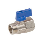 Кран шаровый MINI 1/2" наружная-внутренняя резьба синяя ручка  ...AV Engineering AVE13712B