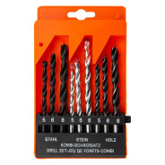 Набор сверл по бетону 5-6-8 мм, металлу 5-6-8 мм, дереву 5-6-8 мм, 9 шт. цилин. хвостовик  ...Sparta 725055