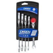 Набор ключей трещоточных с шарниром 5пр.(8,10,12,13,14мм),на пластиковом держателе  ...DISEN DSD1502F