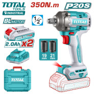 Гайковерт ,1/2'' , 20 В , 2АКБ 2,0 А/ч,2300 об.мин, 350 Нм,  TOTAL TIWLI2035