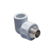 Колено ПП комбинированное наружная резьба 20х1/2", серый  ...РосТурПласт 11049