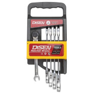 Ключи трещоточные с шарниром (8-14мм), набор 5пр.    DISEN DSD1501F