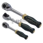 Трещотка реверсивная усиленная с резиновой ручкой 1/4 (72зуб.)  ...Rock FORCE RF-80222A