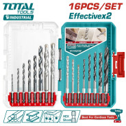 Набор сверл по металлу, бетону и дереву   (16 шт)TOTAL TACSDL11608