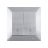 Выключатель проходной 2-клав. (скрытый, винт. зажим) серебро, DARIA (10 A, 250 V, IP 20)  ...MUTLUSAN 2120 404 0282