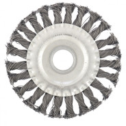 Щетка для УШМ, 125 мм, посадка 22.2 мм, Плоская, крученая проволока 0.5 мм  ...Сибртех 746327