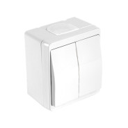 Выключатель 2-клав. (открытый) белый, NEMLIYER (10 A, 250 V, IP 44)  MUTLUSAN 21500020101