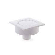 Сливной трап вертикальный D 50 решетка пласт. 150х150 мм, белый  ...РосТурПласт 36584