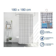 Шторка для ванной (12 колец в комплекте), 180x180 см, Harmony, клетка (Материал: полиэстер (текстиль...PERFECTO LINEA 36-118203