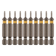 Набор бит TORX 6х50, сталь S2, шестигранный профиль, 10 шт.  DENZEL 11665