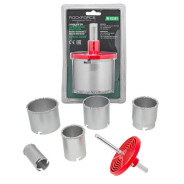 Сверло корончатое по плитке и керамограниту, набор 7пр.  ...Rock FORCE RF-03301