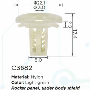 Клипса для крепления внутренней обшивки а/м БМВ пластиковая (100шт/уп.)  ...Forsage клипса C3682(BMW)