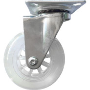 Колесо ПУ прозрачное поворотное d-75mm, крепление платформенное Сибртех ...DENZEL 68733