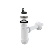 Сифон для умывальника O32 с нержавеющей peшeткой O63  Alcaplast A410