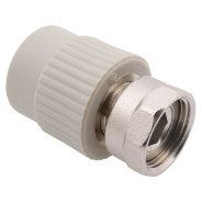 Муфта ПП с накидной гайкой 20x1/2" сер.  FV Plast AA223020012