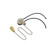 Выключатель для настенного светильника c проводом и деревянным наконечником «Silver»  ...REXANT 32-0103-1