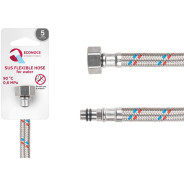 Подводка гибкая, SUS, иголка м10 короткая - гайка 1/2" 60 см (6 Bar, 90°С)  ...ECONOCE EC023060