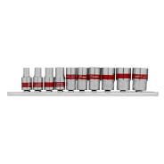 Набор торцевых головок, 1/4", 12-ти гр., CrV, 10шт., 4-13мм,  Matrix 13594