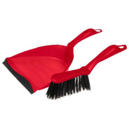 Щетка-сметка+ совок с резинкой (набор для уборки), Solid, красный  ...PERFECTO LINEA 43-322067
