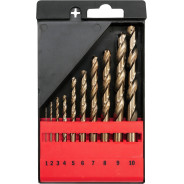 Сверла по металлу 1.0-10.0mm Co-HSS (набор 10пр.)  YATO YT-41603