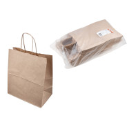 Пакет бумажный с ручками, б/п, 260*150*350, крафт, 50 шт  PERFECTO LINEA 47-260150