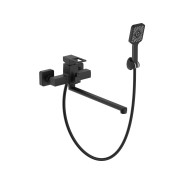 Смеситель для ванны D35-A черный, серия 810  (Длинный поворотный L-излив. Эксцентриков нет, лейка и ...ECONOCE EC0813BL