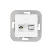 Розетка белая одноместная телефонная скрытой установки, Уют  ...BYLECTRICA ТР4-057