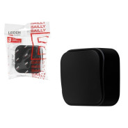 Выключатель 1 клав. (открытый, 10А) черный, Bailly,  LEIDEN ELECTRIC 806011