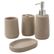 Набор для ванной комнаты 4пр. (мыльница, дозатор для мыла, подставка для зубных щеток, подставка для...La and Te beaute LT-BS-6