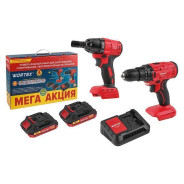 Набор аккумуляторного инструмента шуруповерт + АКЦИЯ Гайковерт в кор. ALL1 (Аккумуляторная дрель-шур...WORTEX 1329368