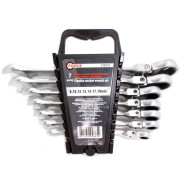 Набор ключей комбинированных трещоточных с шарниром 7пр. (8,10,12,13,14,17,19мм), в пластиковом держ...FORCEKRAFT FK-51072F