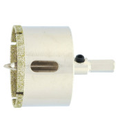 Сверло по керамической плитке и стеклу, 45 х 55 мм, 6 гр.хв-к, с центр. сверлом  ...Сибртех 72721