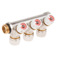Коллектор с отсекающими вентилями, 3/4"х3 вых. (16х2.0)  AV Engineering AVE1132003