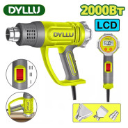 Фен строительный (термовоздуходувка), 220 В, 2000 Вт, 50 / 50-600 / 50-600 л/мин, 450 / 300 / 450 гр...DYLLU DTHG1530