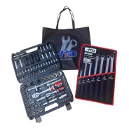 Набор инструментов 1/2", 1/4" (108пр.) с уд. гол. + Ключи накидные 8-24мм EXTRA LONG, набо...H-D HD-3879103848