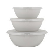 Набор мисок с крышками, 3 шт., Helsinki, пепельный жемчуг  PLAST TEAM PT128010024