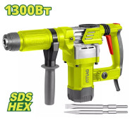 Отбойный молоток, 220-240V,1300 Вт,3700 обол/мин,15J,HEX,  DYLLU DTDB1D45