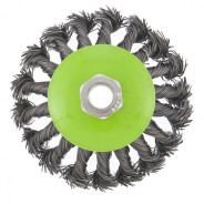 Щетка для УШМ, 100 мм, М14, Тарелка, крученая проволока 0.5 мм  ...Сибртех 746097