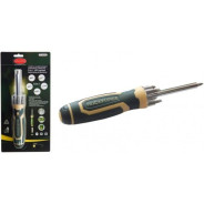 Отвертка реверсивная с подсветкой 4LED L-250мм 5пр. PH, PZ, SL  Rock FORCE RF-303854