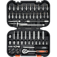 Набор инструмента 1/4" (56пр.)  STHOR 58643