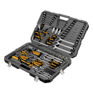 Набор инструментов, 1/2", 1/4", 3/8", CrV, S2, пластиковый кейс, 144 предмета  ...DENZEL 15805