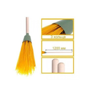 Метла для уборки улиц п/п круглая 3-кольцевая с черенком...ЧистоОпт 