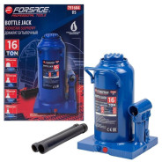 Домкрат гидравлический бутылочный 16т (h min 205мм, h max 390мм) предохранительным клапаном  ...Forsage F-T91604(DS)